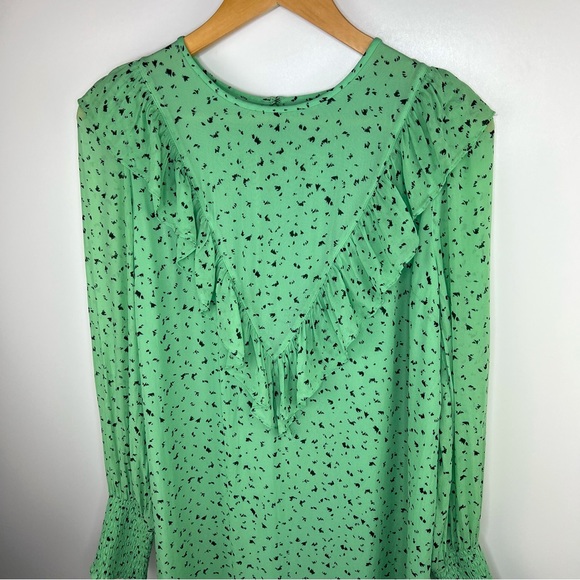LITTLE MOON Green Ruffle Patterned Dress - Picture 4 of 10